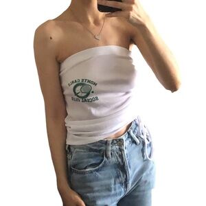 Prettylittlethings NWT White Tennis Ruche tie Tube Top